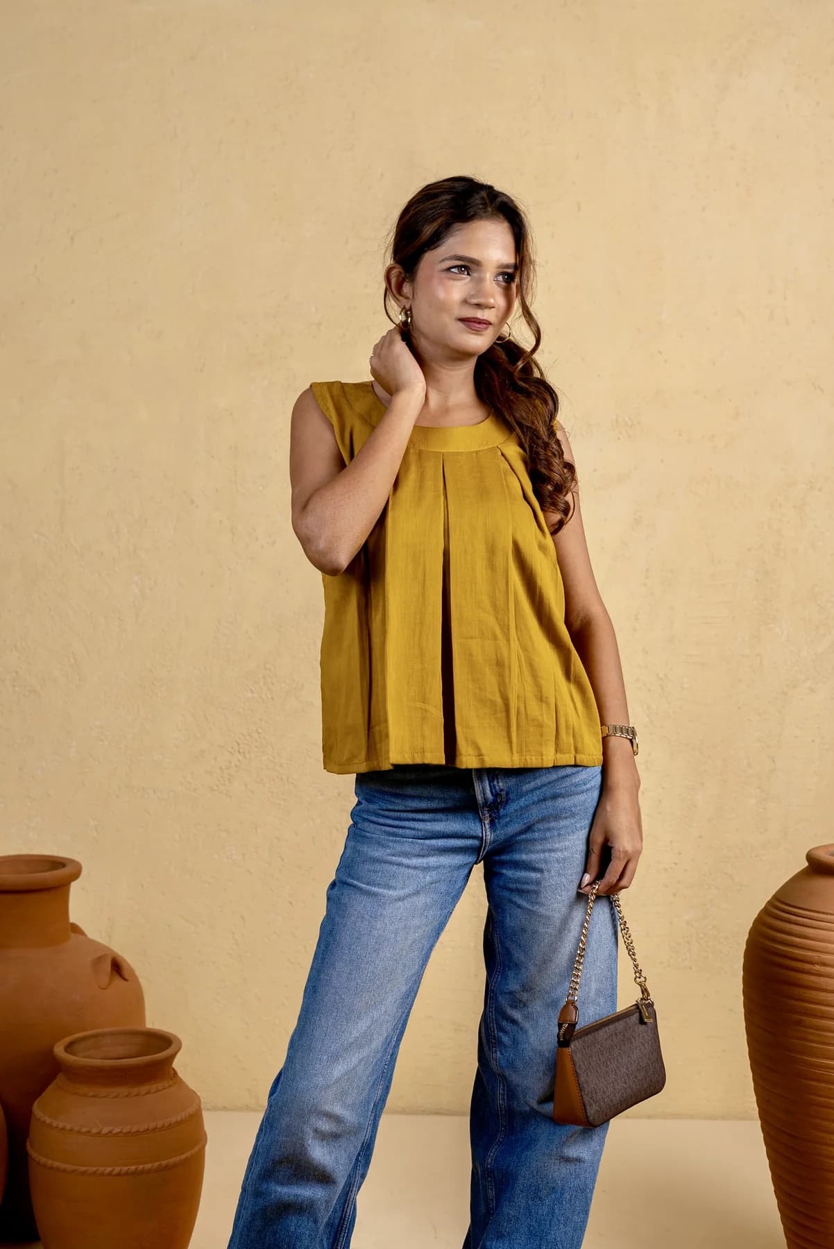 Yellow Everyday Cotton Top, view 2