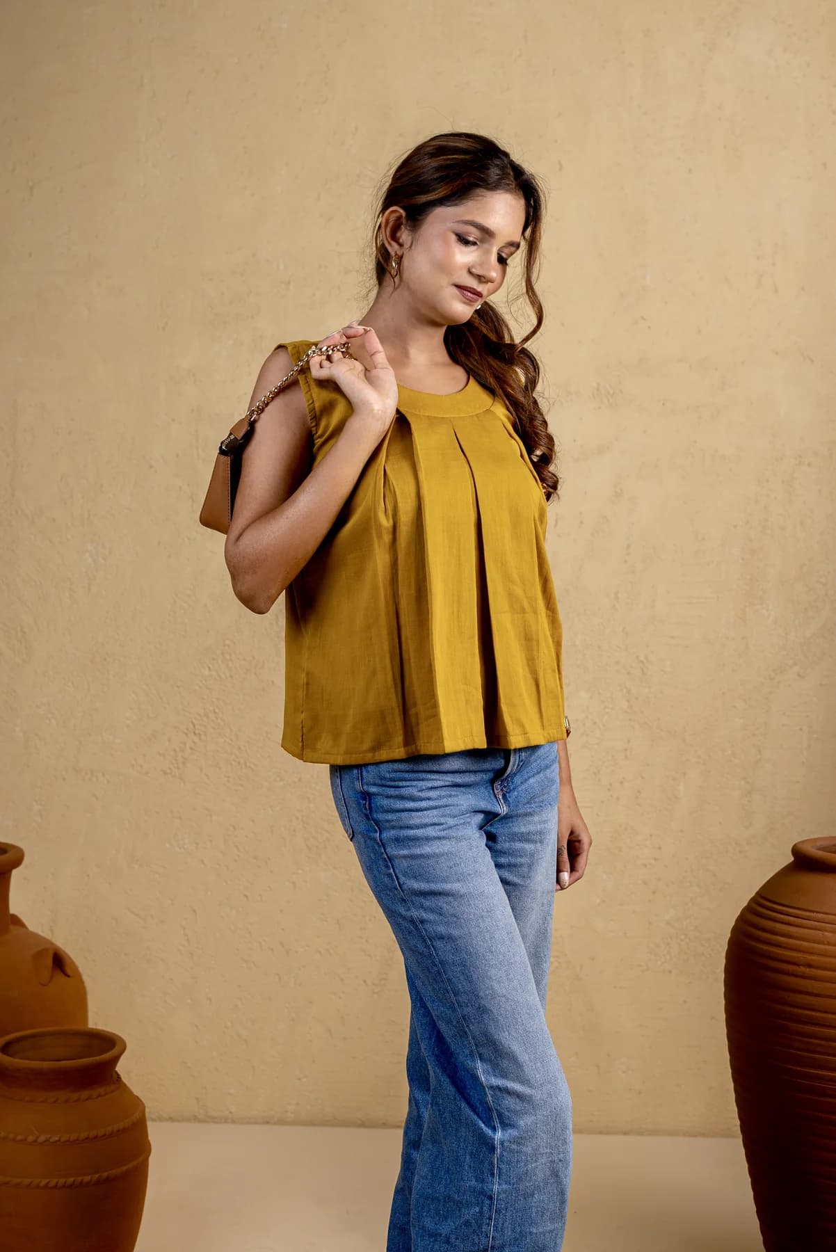 Yellow Everyday Cotton Top, view 3